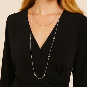 Fresh water pearls sterling silver stamped S925 necklace 39 inches